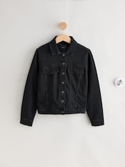 Black Fuller Bust Fitted Denim Jacket - Image 4 of 6