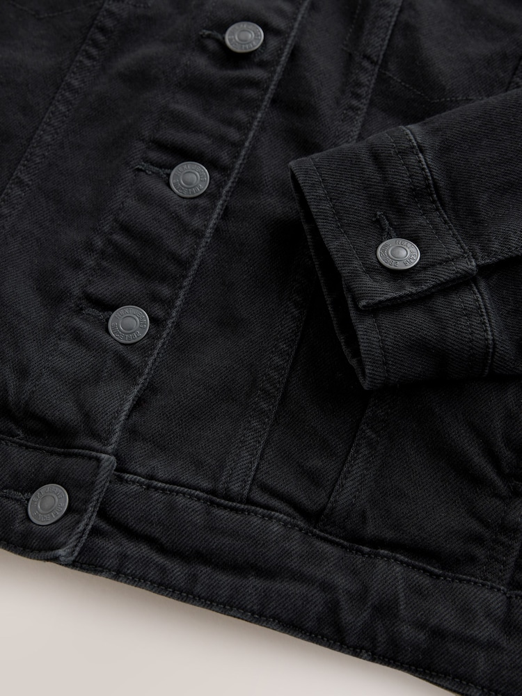 Zwart - Fuller Bust Fitted Denim Jacket - Image 5 of 6