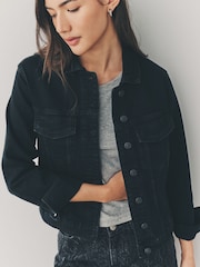Black Fitted Denim Jacket - Image 5 of 5