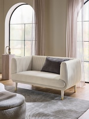 Soft Velvet Pebble Natural Evie Petite Sofa - Image 1 of 1