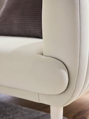 Soft Velvet Pebble Natural Evie Petite Sofa - Image 3 of 8