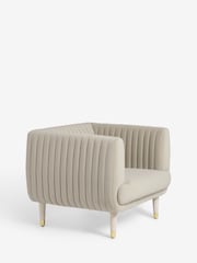 Soft Velvet Pebble Natural Evie Accent Chair - Image 3 of 9