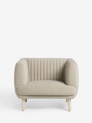 Soft Velvet Pebble Natural Evie Accent Chair - Image 6 of 9