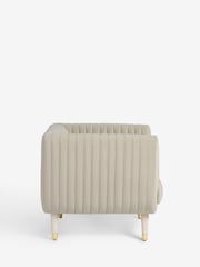 Soft Velvet Pebble Natural Evie Accent Chair - Image 7 of 9