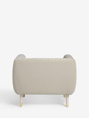 Soft Velvet Pebble Natural Evie Accent Chair - Image 8 of 9