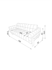 Soft Velvet Olive Green Beaumont 3 Seater Small Sofa - Image 5 of 10