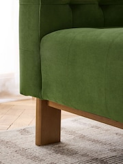 Soft Velvet Olive Green Beaumont 3 Seater Small Sofa - Image 6 of 10