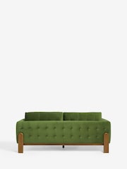 Soft Velvet Olive Green Beaumont 3 Seater Small Sofa - Image 9 of 10