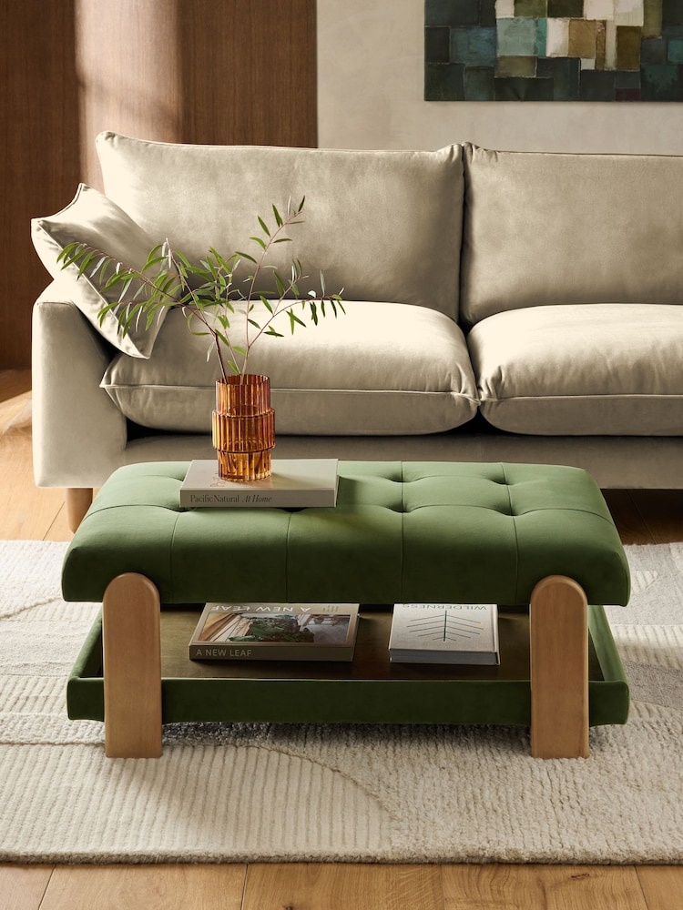 Soft Velvet Olive Green Beaumont Coffee Table - Image 2 of 7