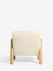 Teddy Shearling Natural Zander Accent Chair with Solid Wood Arms - Image 8 of 9