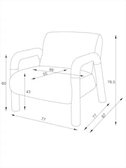 Soft Velvet Chocolate Brown Zander Accent Chair with Solid Wood Arms - Image 4 of 8