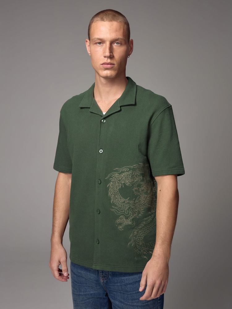 Green Dragon Graphic Jersey Shirt - Image 1 of 10