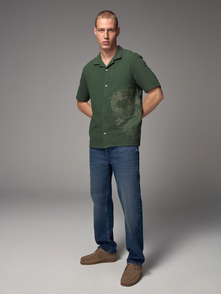Green Dragon Graphic Jersey Shirt - Image 2 of 10