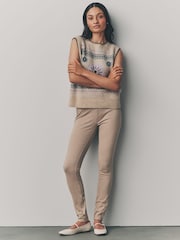 Neutral Taupe Jersey Denim Leggings - Image 1 of 5