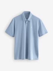 Blue Marls Regular Fit Short Sleeve Jersey Polo Shirts 3 Pack - Image 8 of 12