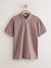 Pink, Ecru, Navy - 100% Cotton Textured Polo Shirts 3 Pack - صورة 2 من 12