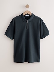 Pink, Ecru, Navy - 100% Cotton Textured Polo Shirts 3 Pack - صورة 3 من 12