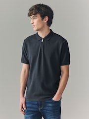 Pink, Ecru, Navy - 100% Cotton Textured Polo Shirts 3 Pack - صورة 5 من 12