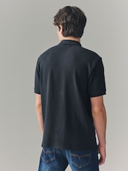 Pink, Ecru, Navy - 100% Cotton Textured Polo Shirts 3 Pack - صورة 6 من 12