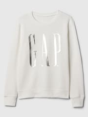 Gap White Relaxed Logo Crew Neck Jumper - Image 4 of 4