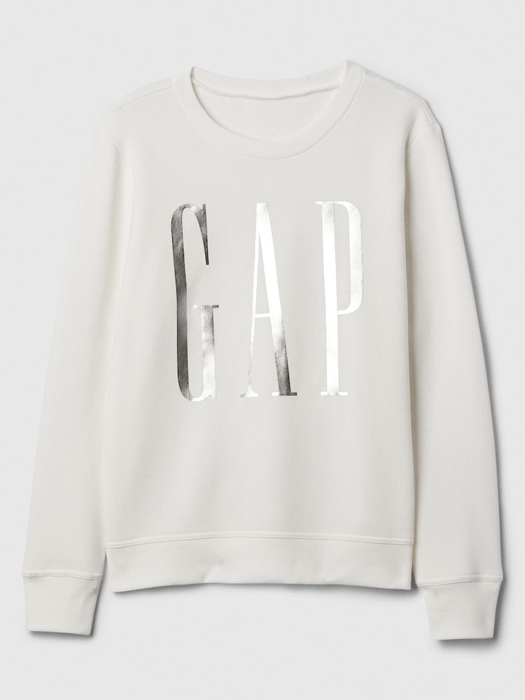 Gap White Relaxed Logo Crew Neck Jumper - Image 4 of 4