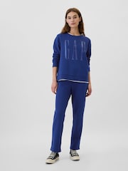 Gap Blue Relaxed Logo Crew Neck Jumper - Image 3 of 5