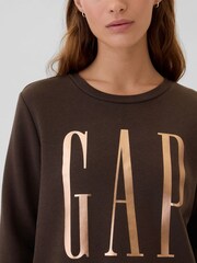 Gap Brown Metallic Relaxed Logo Crew Neck Jumper - Image 3 of 4