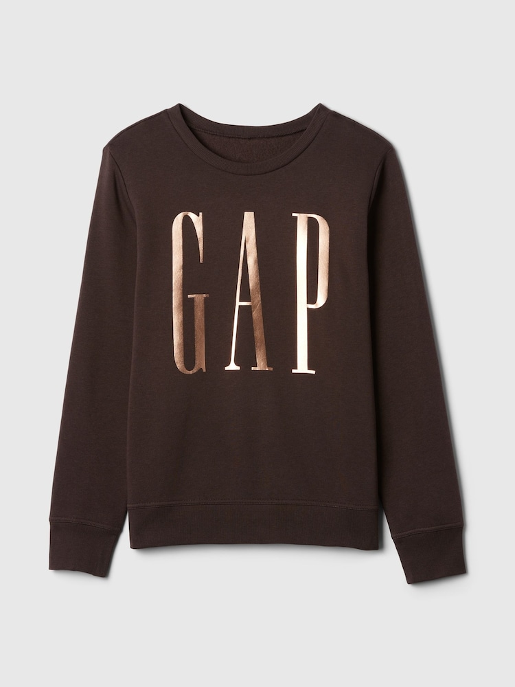 Gap Brown Metallic Relaxed Logo Crew Neck Jumper - Image 4 of 4