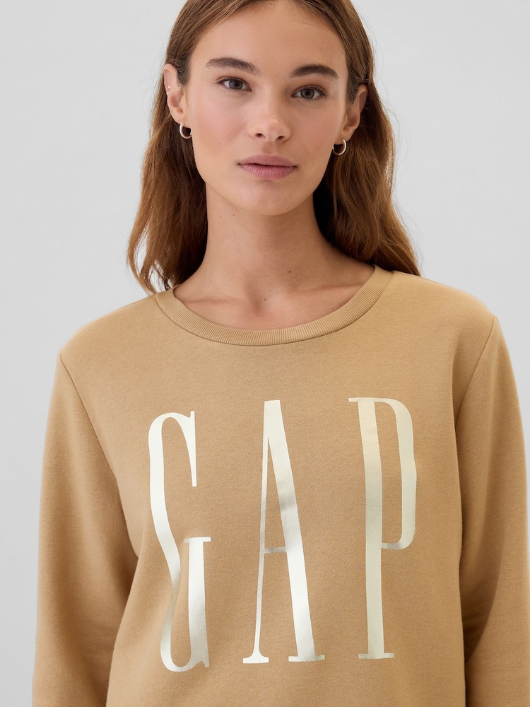 Gap Beige Relaxed Logo Crew Neck Jumper - Image 3 of 4
