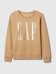 Gap Beige Relaxed Logo Crew Neck Jumper - Image 4 of 4
