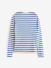 Gap White Stripe Favourite Cotton-Modal Crew Neck Long Sleeve T-Shirt - Image 6 of 8