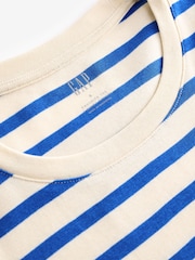 Gap White Stripe Favourite Cotton-Modal Crew Neck Long Sleeve T-Shirt - Image 7 of 8