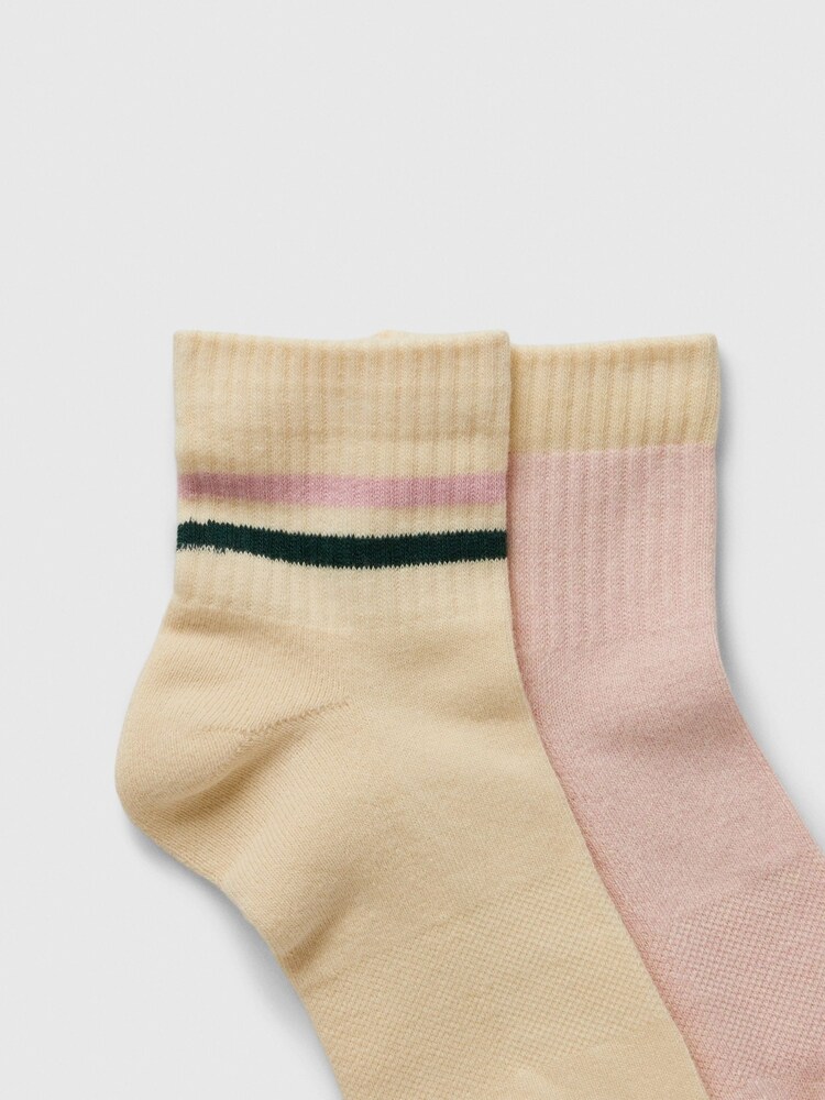 Gap Yellow Adults 2 Pack Quarter Crew Socks - Image 2 of 2