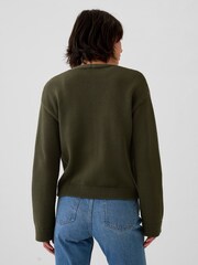 Gap Green V-Neck Pocket Cardigan - Image 2 of 5
