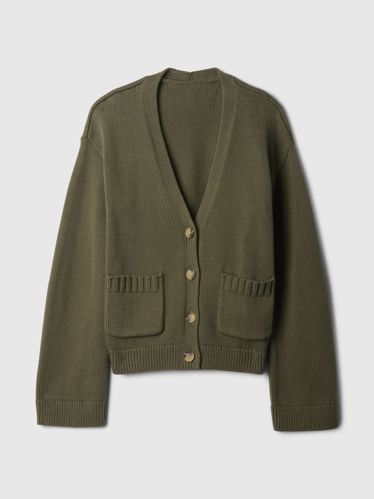 Gap Green V-Neck Pocket Cardigan - Image 5 of 5 Gap Green V-Neck Pocket Cardigan - Image 5 of 5
