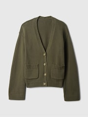 Gap Green V-Neck Pocket Cardigan - Image 5 of 5