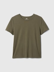 Gap Khaki Green Crew Neck Vintage 100% Organic Cotton Short Sleeve T-Shirt - Image 5 of 5