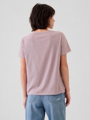 Gap Purple Crew Neck Vintage 100% Organic Cotton Short Sleeve T-Shirt - Image 2 of 4