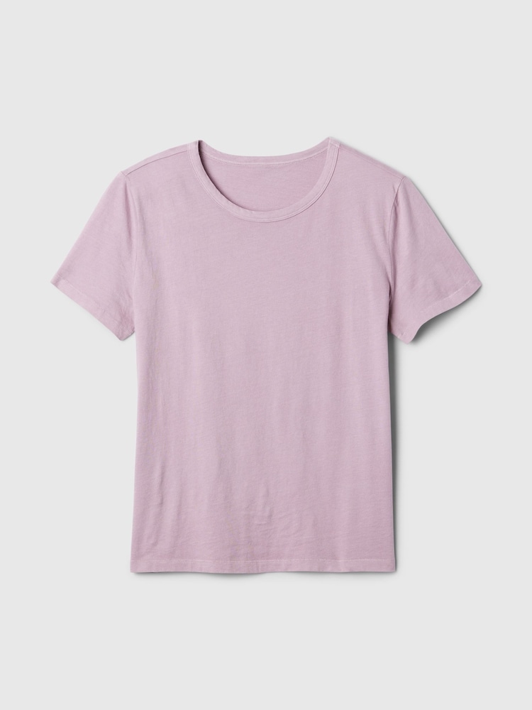 Gap Purple Crew Neck Vintage 100% Organic Cotton Short Sleeve T-Shirt - Image 4 of 4