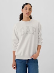 Gap White Diamante Logo Crew Neck Jumper - Image 1 of 5