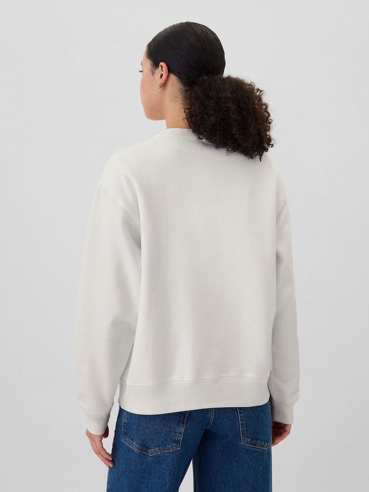 Gap White Diamante Logo Crew Neck Jumper - Image 2 of 5