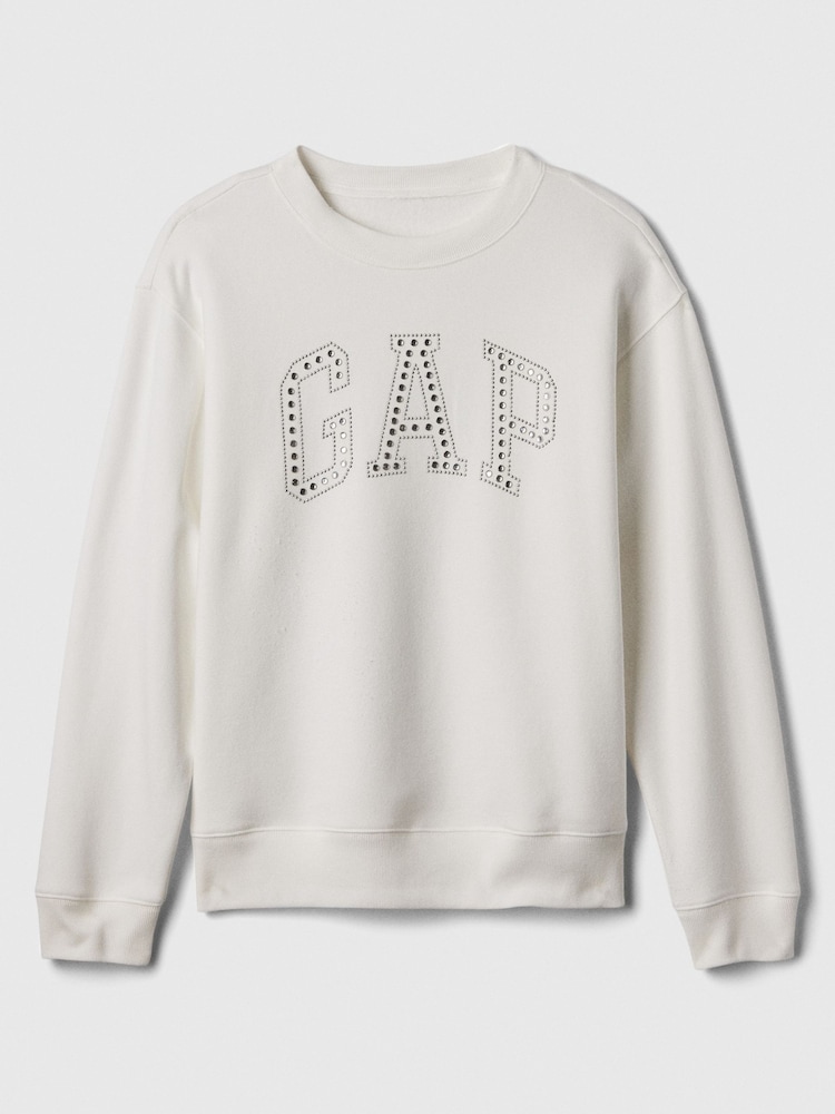Gap White Diamante Logo Crew Neck Jumper - Image 5 of 5