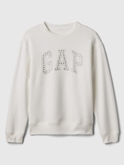 Gap White Diamante Logo Crew Neck Jumper - Image 5 of 5