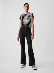 Gap Black High Waisted Double Pocket 70s Flare Jeans - Image 1 of 11