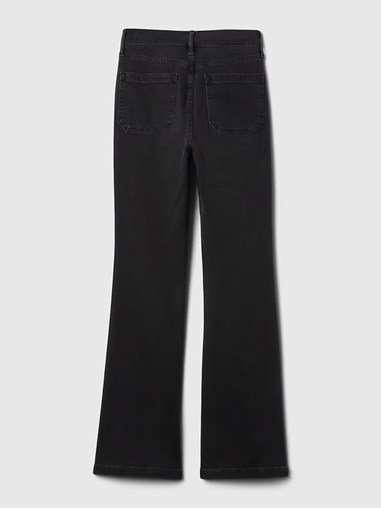 Gap Black High Waisted Double Pocket 70s Flare Jeans - Image 11 of 11