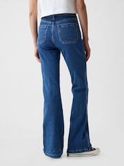 Gap Blue High Waisted Double Pocket 70s Flare Jeans - Image 2 of 5