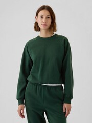 Gap Green Vintage Soft Raglan Crew Neck Jumper - Image 1 of 1