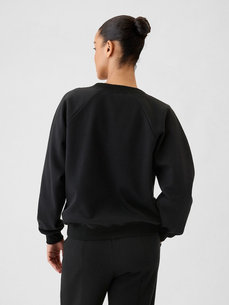 Gap Black Vintage Soft Raglan Crew Neck Sweatshirt - Image 2 of 5