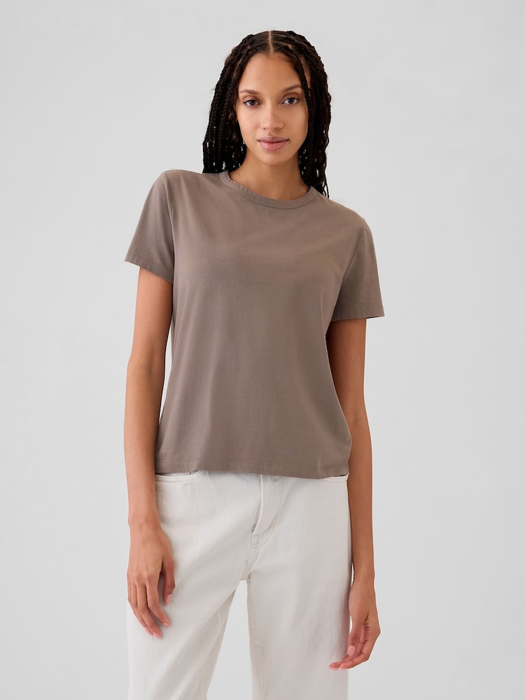 Gap Brown Crew Neck Vintage Short Sleeve T-Shirt - Image 1 of 1 Gap Brown Crew Neck Vintage Short Sleeve T-Shirt - Image 1 of 1