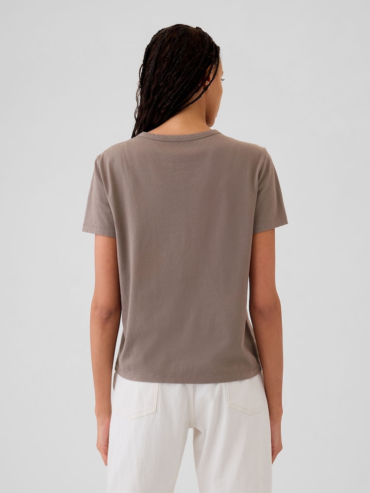 Gap Brown Crew Neck Vintage Short Sleeve T-Shirt - Image 2 of 4